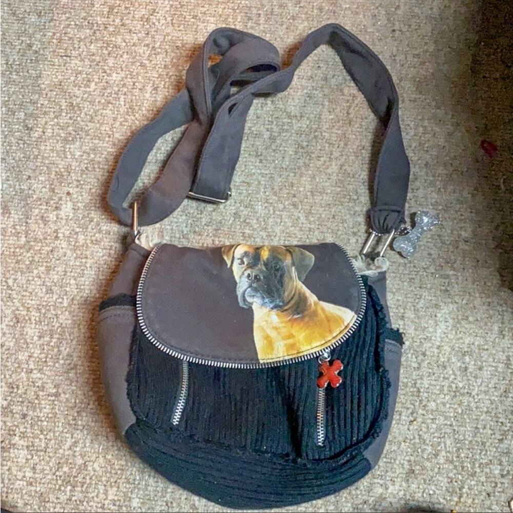 Fuzzy Nation Purse with Boxer Dog Graphic